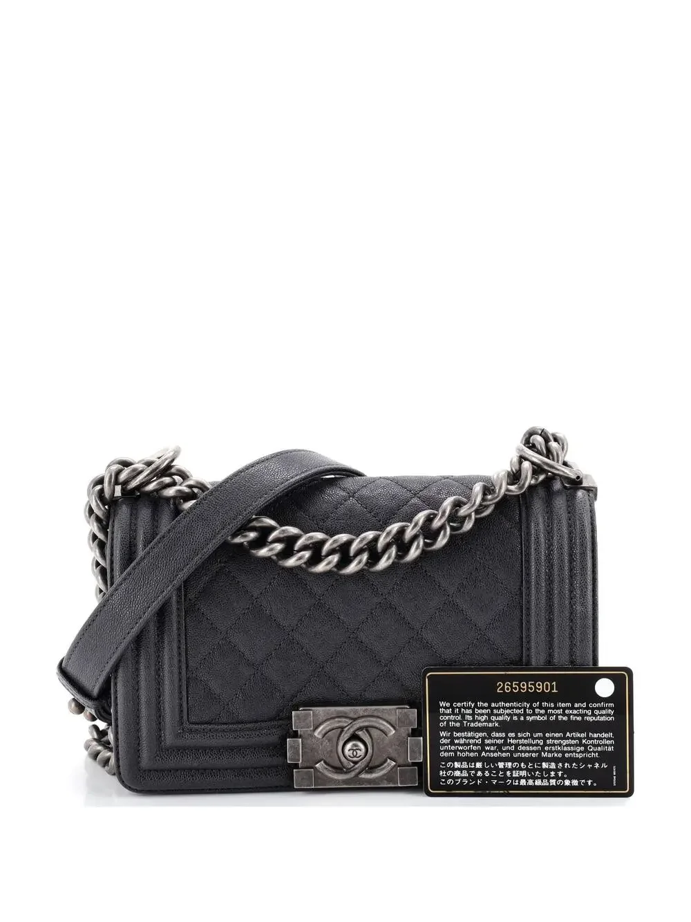 Chanel Boy Flap Bag Quilted Caviar #301823C48B